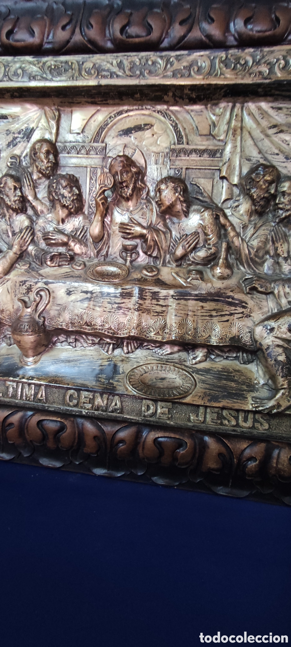 Antig&uuml;edades: Cuadro de metal Santa Cena - Foto 7