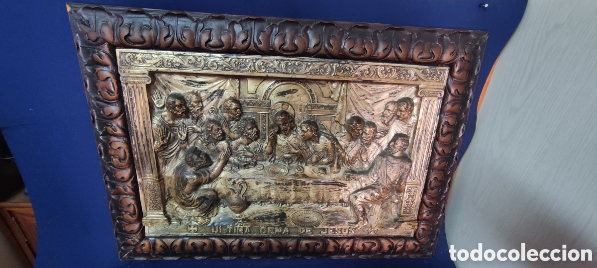 Antig&uuml;edades: Cuadro de metal Santa Cena - Foto 10