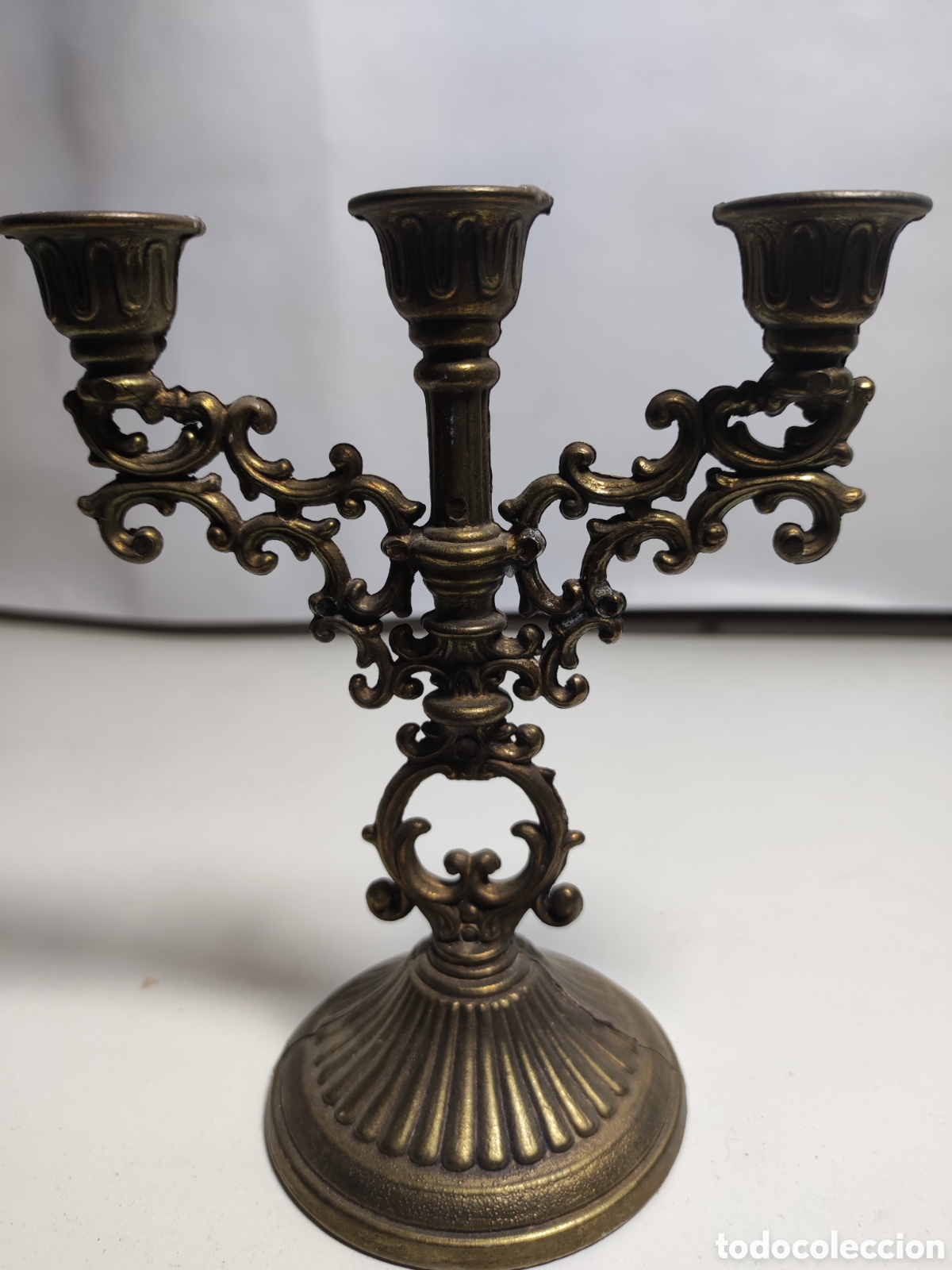 Antig&uuml;edades: Candelabros pareja peque&ntilde;os - Foto 2