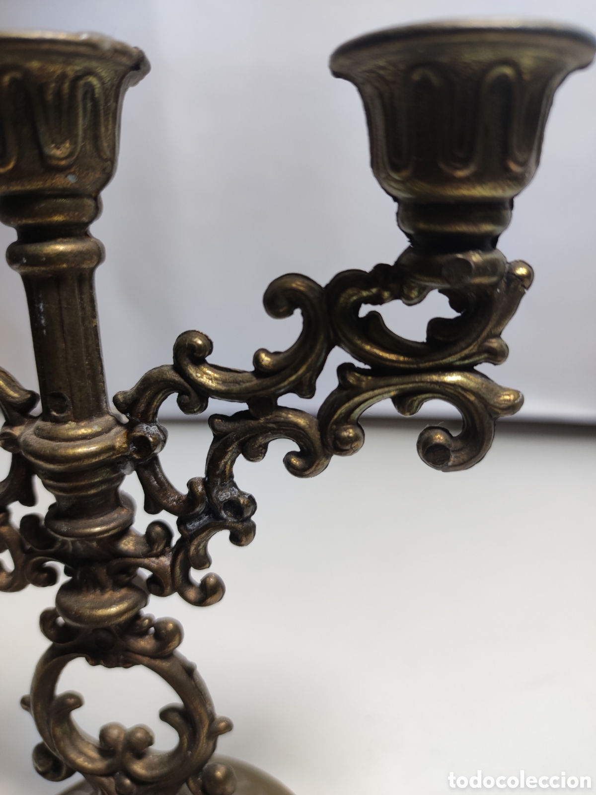 Antig&uuml;edades: Candelabros pareja peque&ntilde;os - Foto 3