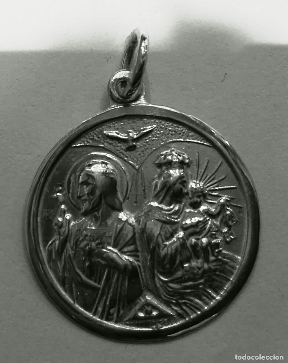 Antig&uuml;edades: medalla escapulario en la misma cara en plata de ley - 20mm - Foto 1