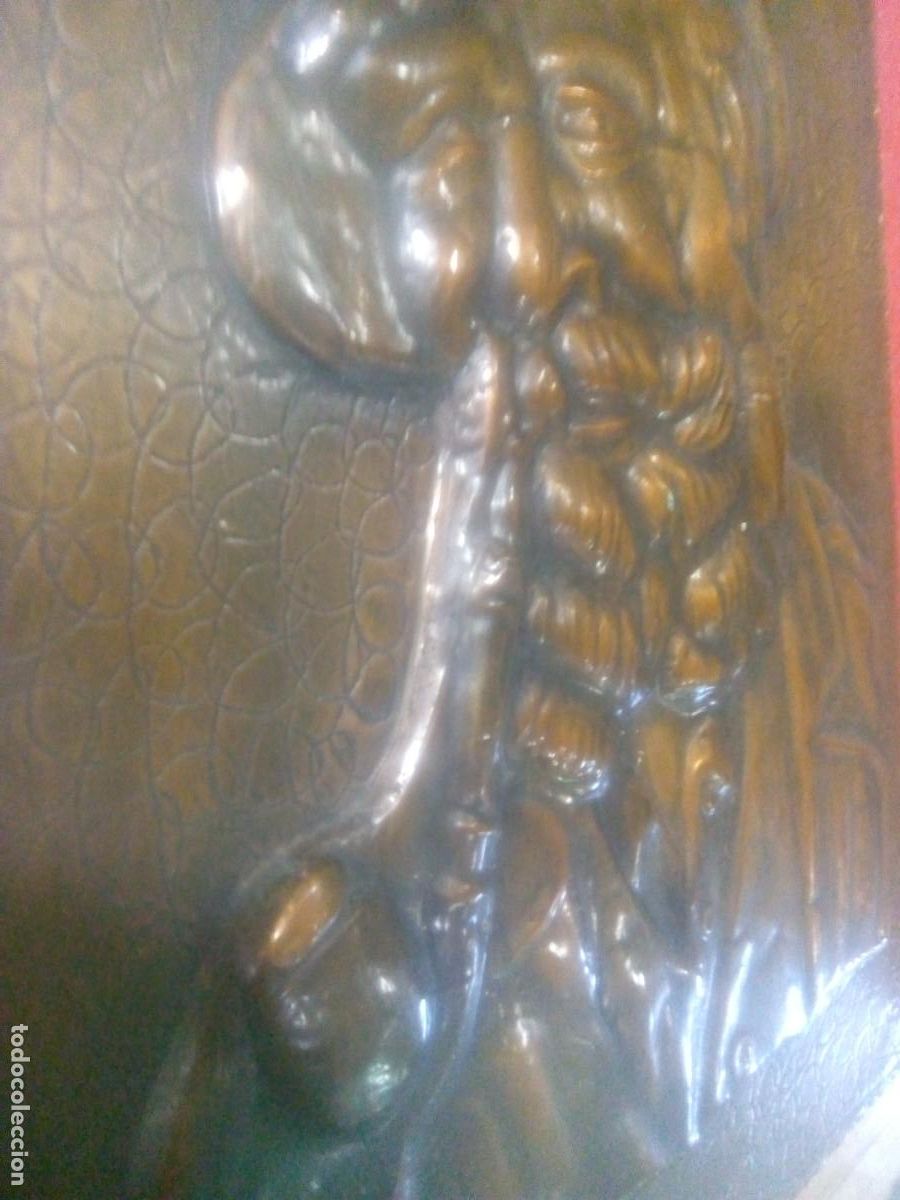 Antig&uuml;edades: PLACA COBRE TIROL&Eacute;S SOBRE MADERA - Foto 3