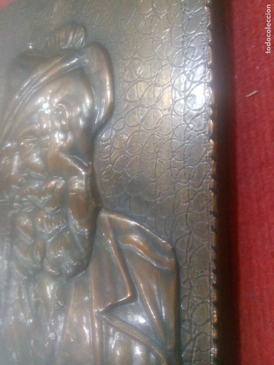 Antig&uuml;edades: PLACA COBRE TIROL&Eacute;S SOBRE MADERA - Foto 4