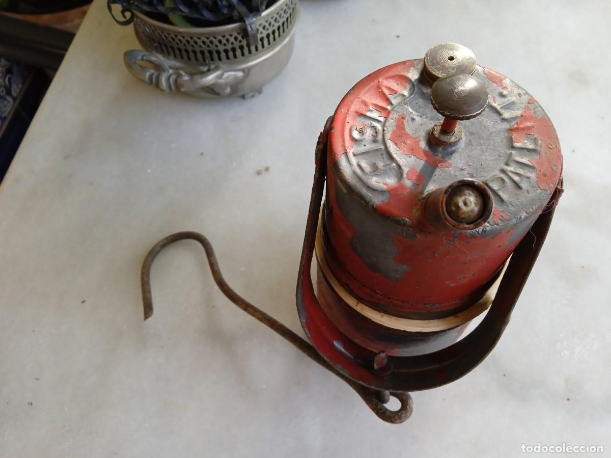Antig&uuml;edades: L&aacute;mpara antigua de carburo - Foto 1