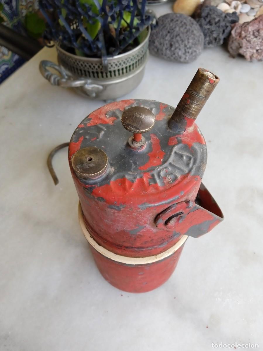 Antig&uuml;edades: L&aacute;mpara antigua de carburo - Foto 2