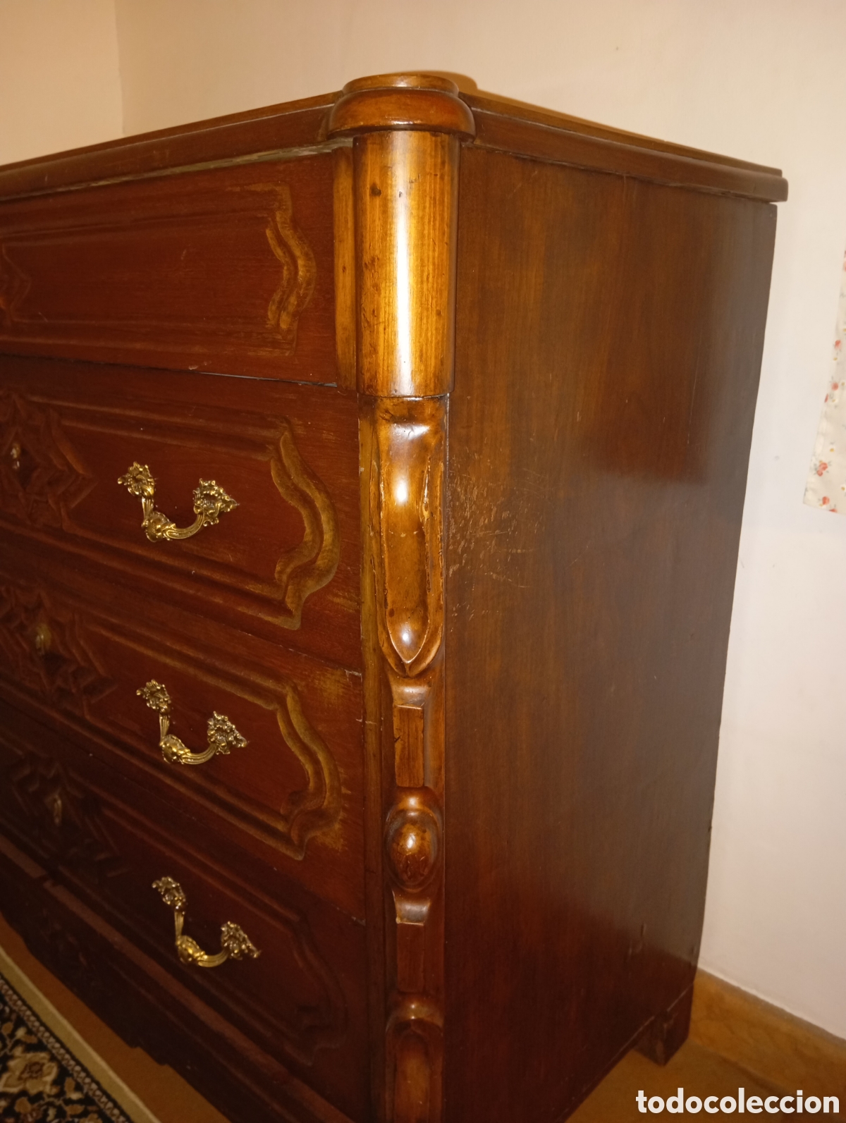 Antig&uuml;edades: C&oacute;moda Antig&uuml;a de Madera Maciza - Foto 2