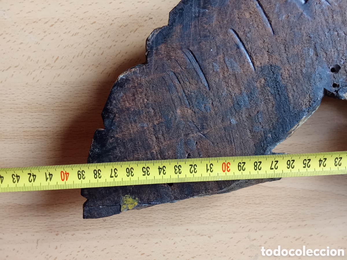 Antig&uuml;edades: Antiguo COPETE de madera con pan de oro de 40 cm - Foto 6