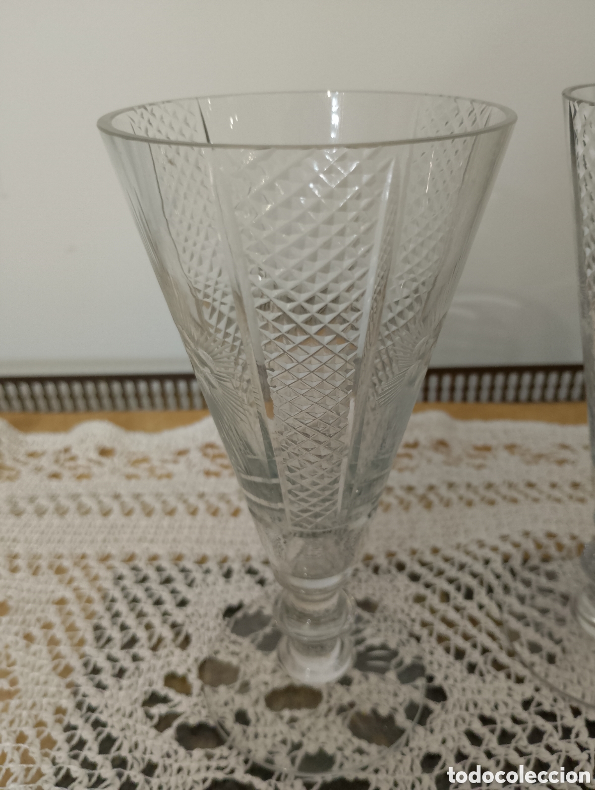 Antig&uuml;edades: COPAS CRISTAL TALLADO dos - Foto 3
