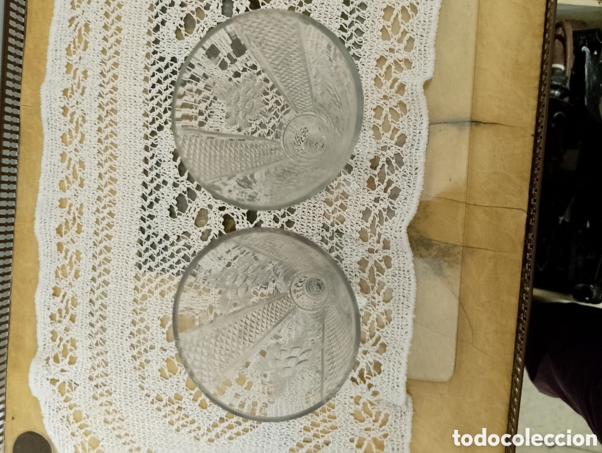 Antig&uuml;edades: COPAS CRISTAL TALLADO dos - Foto 4