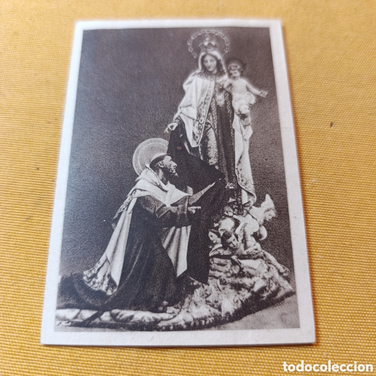 Antig&uuml;edades: D&iacute;ptico religioso,a&ntilde;o 1951,s&eacute;ptimo centenario del escapulario. - Foto 1