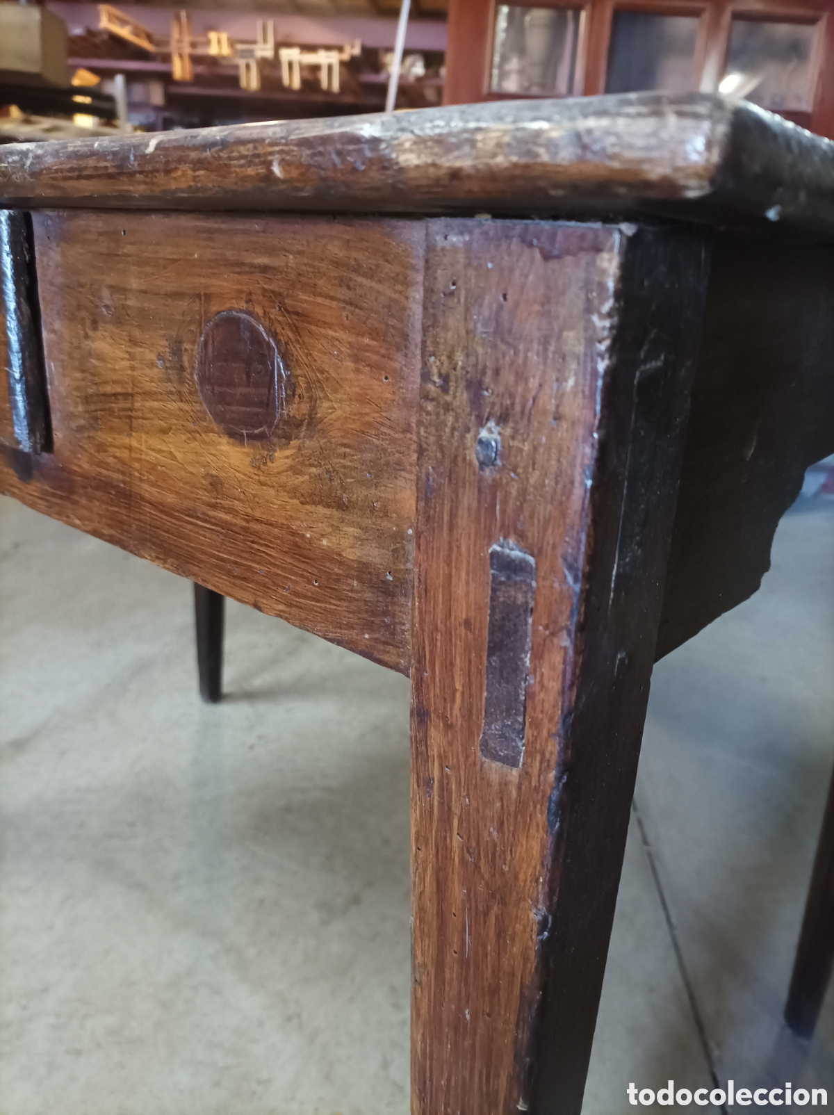 Antig&uuml;edades: Mesa r&uacute;stica en madera de pino - Foto 10