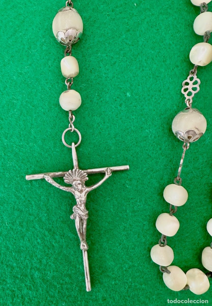 Antig&uuml;edades: ROSARIO EN NACAR Y PLATA - S. XIX - Foto 2