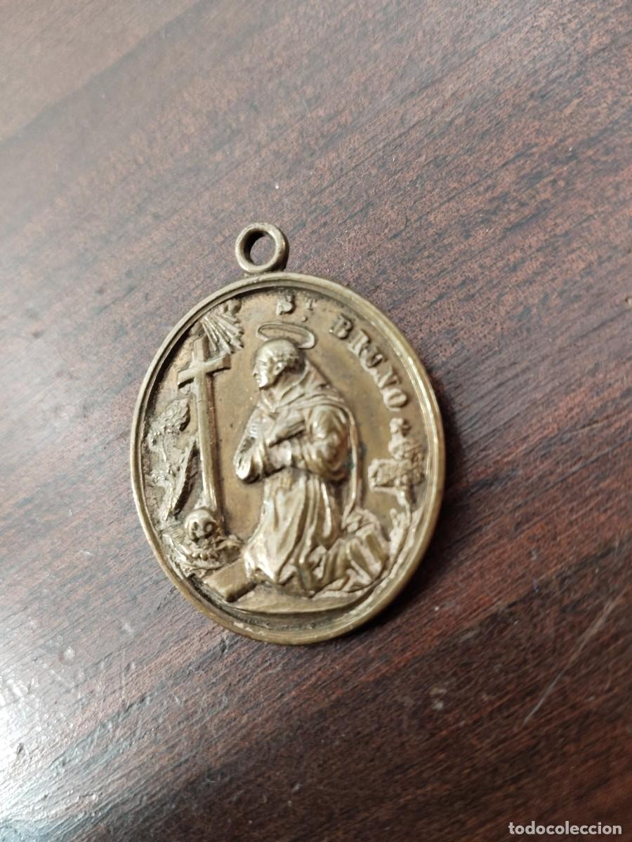 Antig&uuml;edades: Antigua medalla en bronce de San Bruno. - Foto 1