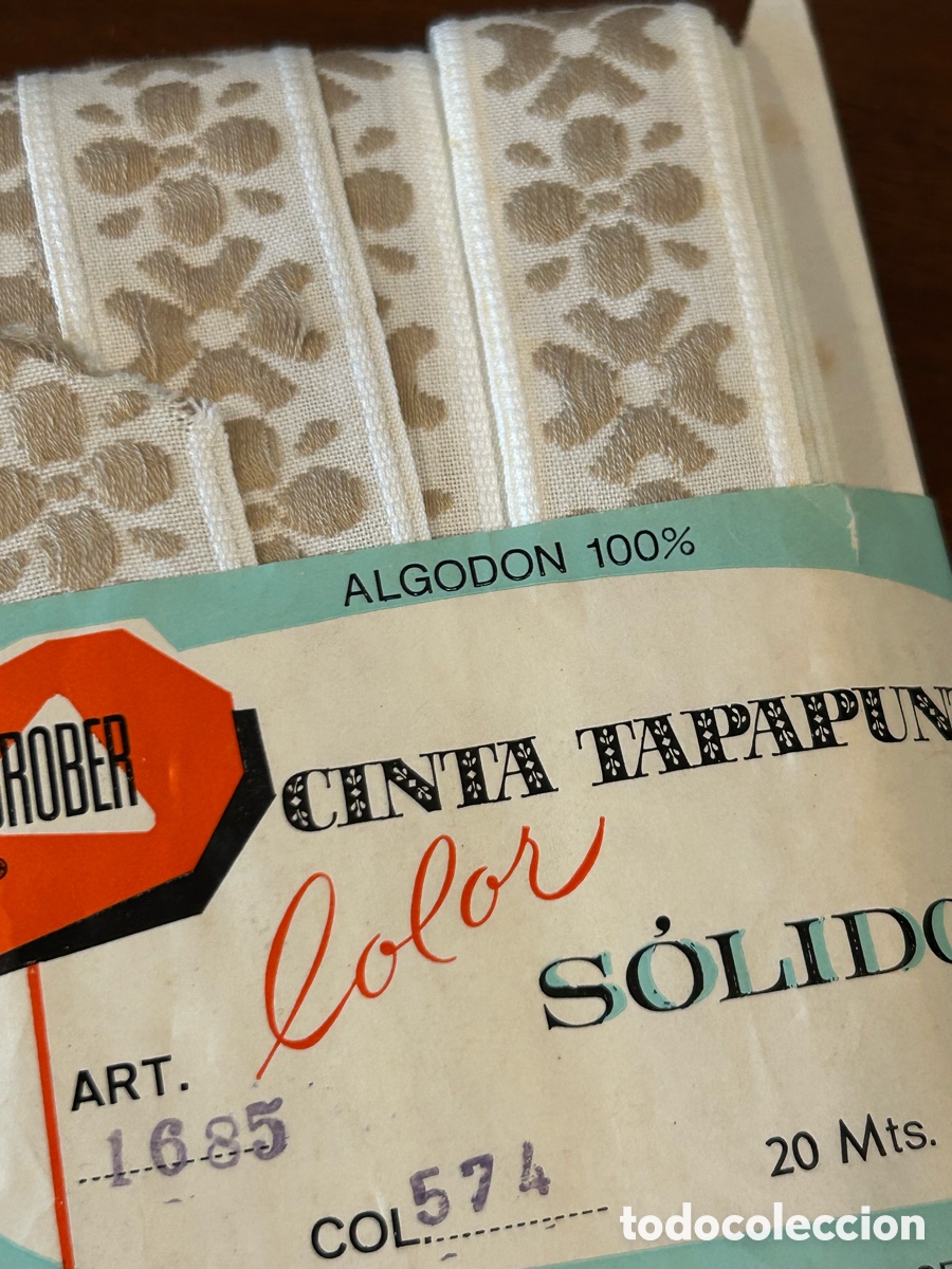 Antig&uuml;edades: ANTIGUA CINTA TAPAPUNTOS. GROBER. ALGOD&Oacute;N. - Foto 3