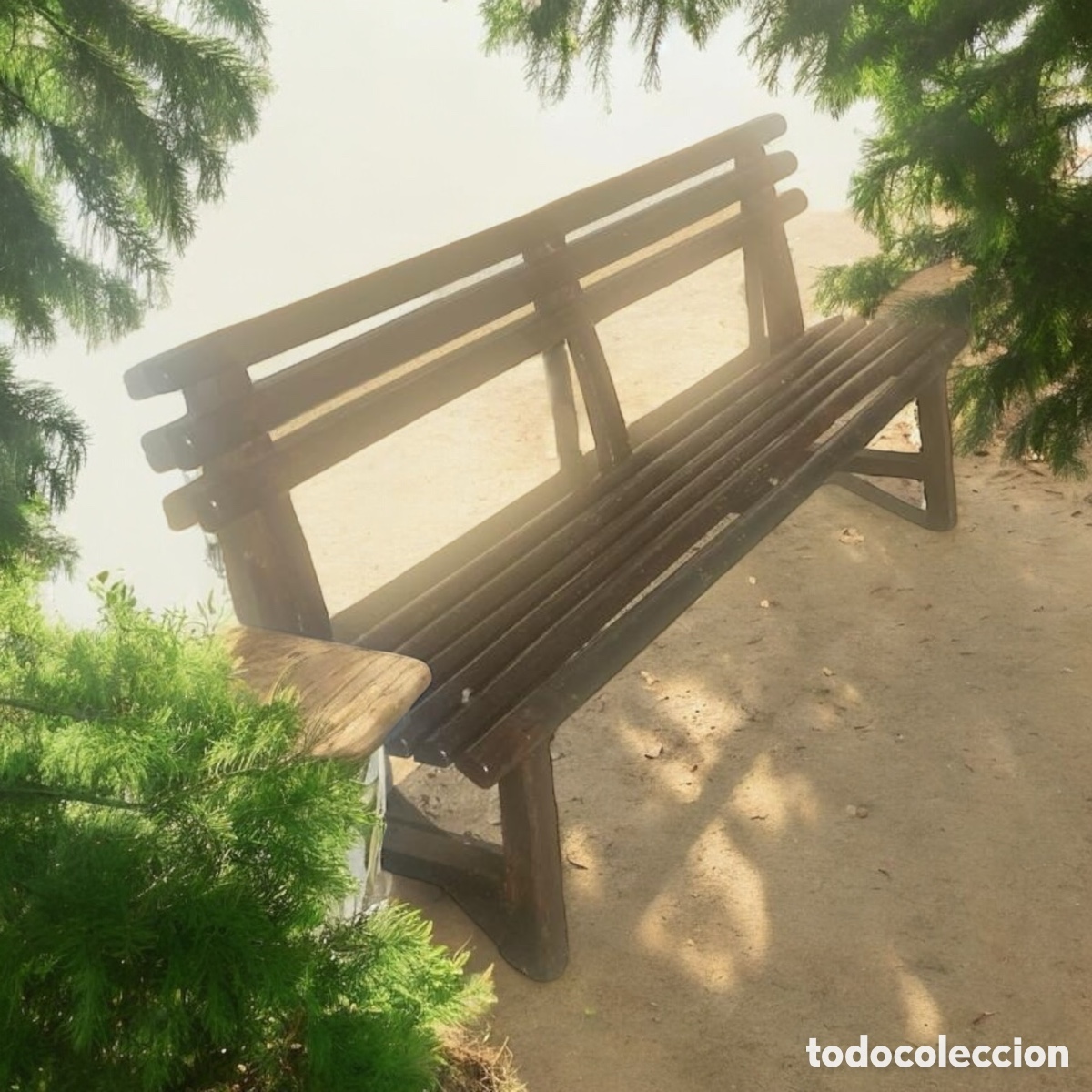 Antig&uuml;edades: Gran banco de madera a&ntilde;os 60 - Foto 2