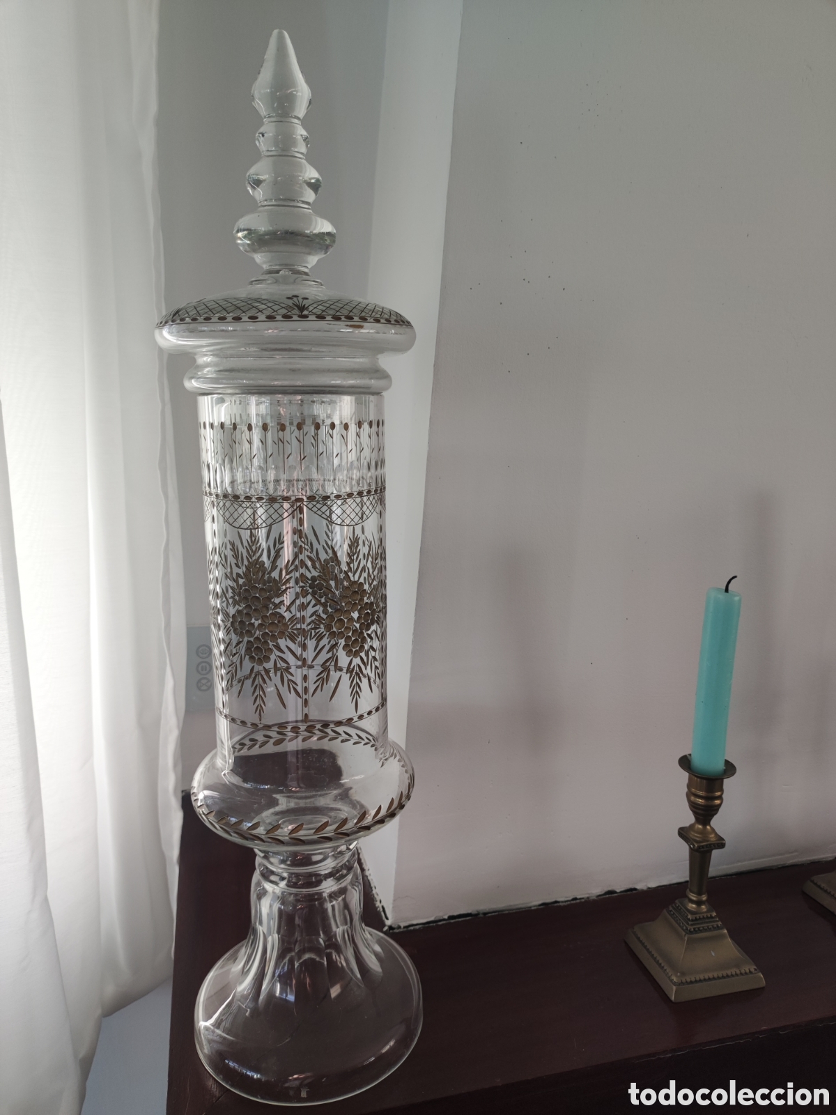 Antig&uuml;edades: Recipiente de cristal gran tama&ntilde;o - Foto 5