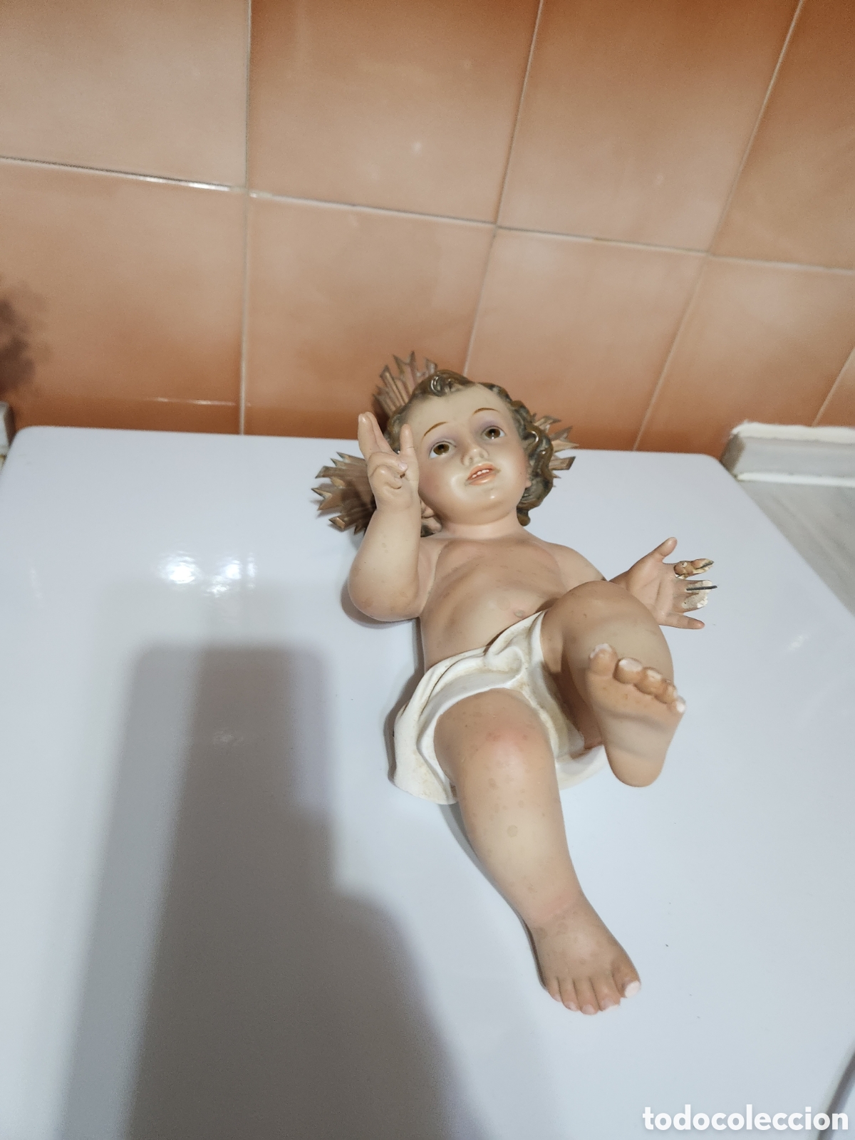 Antig&uuml;edades: Ni&ntilde;o Jes&uacute;s en escayola - Foto 1