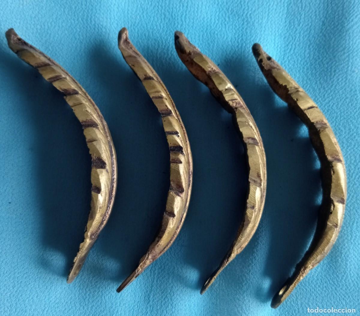 Antig&uuml;edades: 4 ACCESORIOS DE BRONCE DE L&Aacute;MPARA - Foto 2