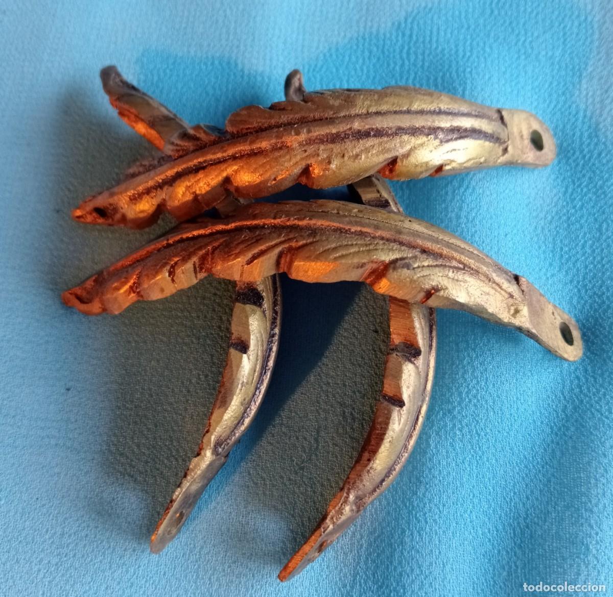 Antig&uuml;edades: 4 ACCESORIOS DE BRONCE DE L&Aacute;MPARA - Foto 3
