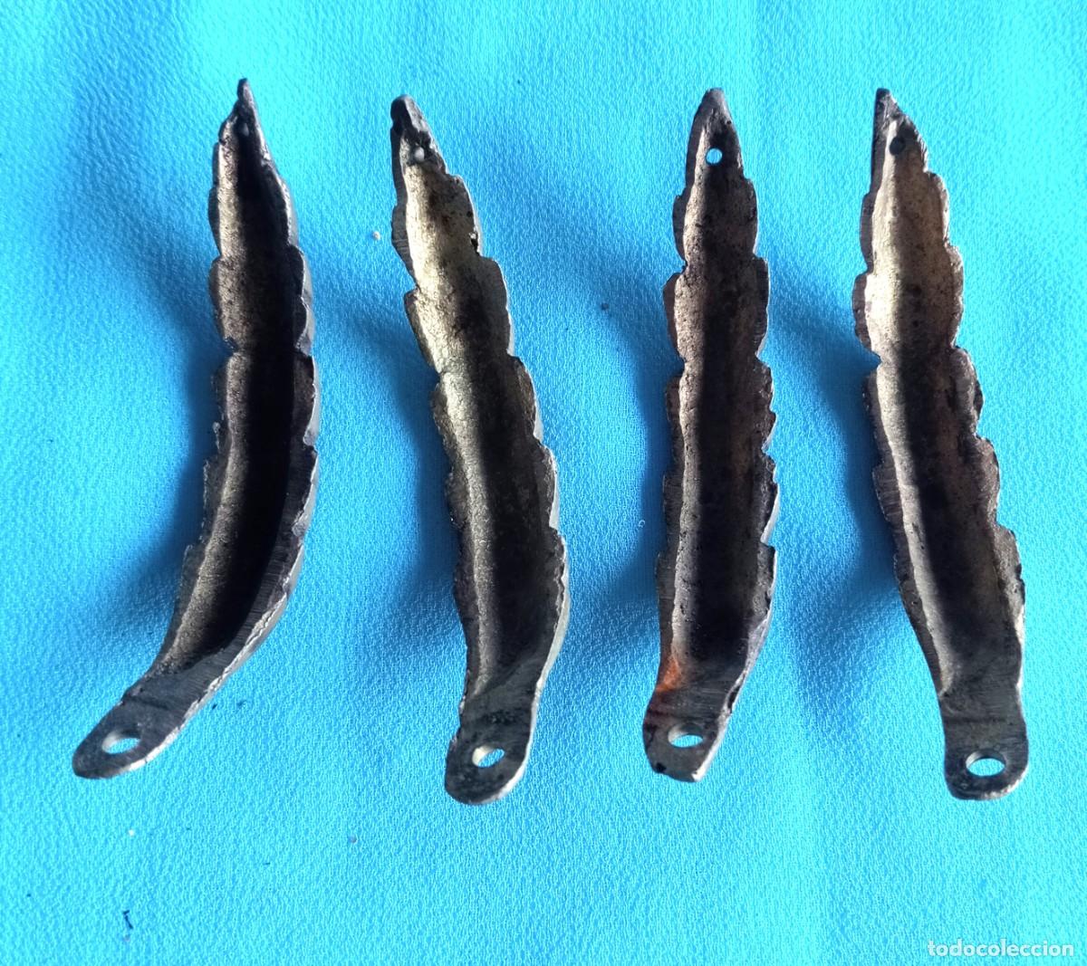 Antig&uuml;edades: 4 ACCESORIOS DE BRONCE DE L&Aacute;MPARA - Foto 4