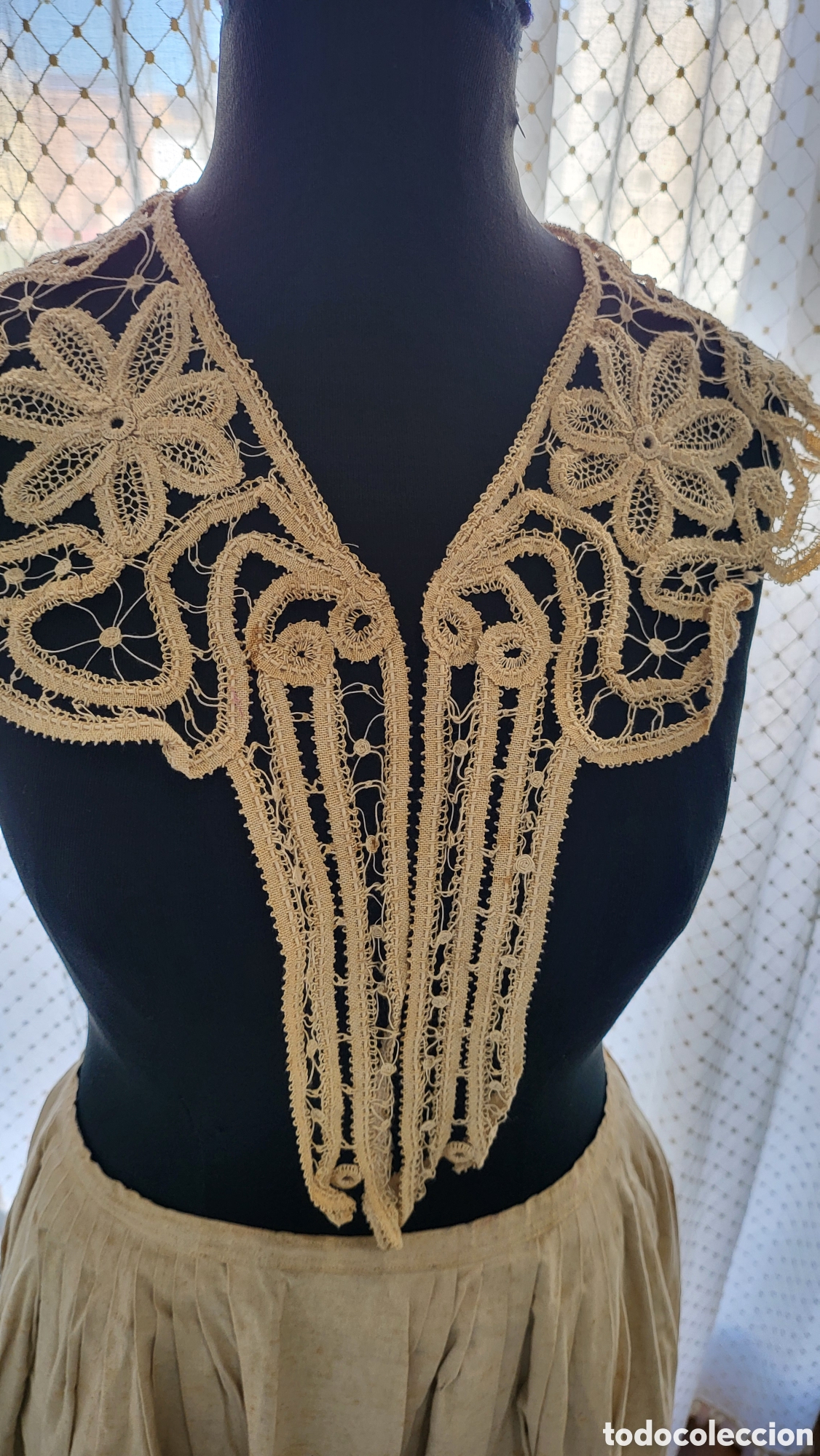 Antig&uuml;edades: ANTIGUO CUELLO DE ENCAJE SIGLO XIX - Foto 4