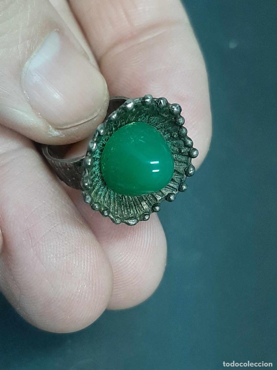 Antig&uuml;edades: antiguo anillo artistico plata y jade - Foto 2