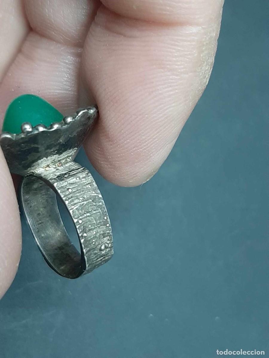 Antig&uuml;edades: antiguo anillo artistico plata y jade - Foto 3