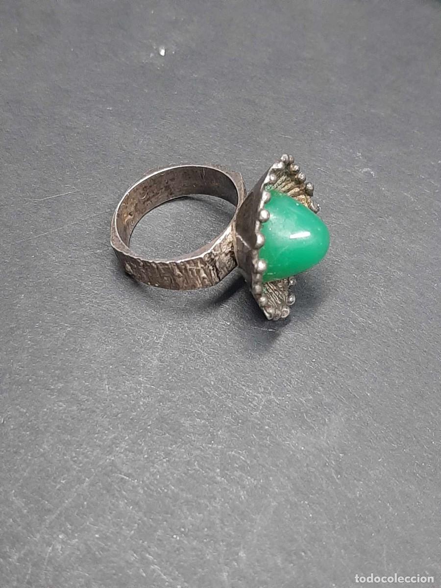 Antig&uuml;edades: antiguo anillo artistico plata y jade - Foto 6