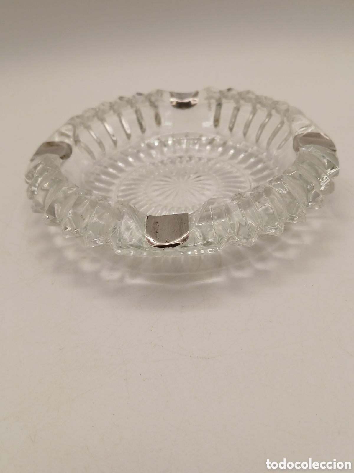 Antig&uuml;edades: Cenicero plata 925mls y cristal - Foto 2