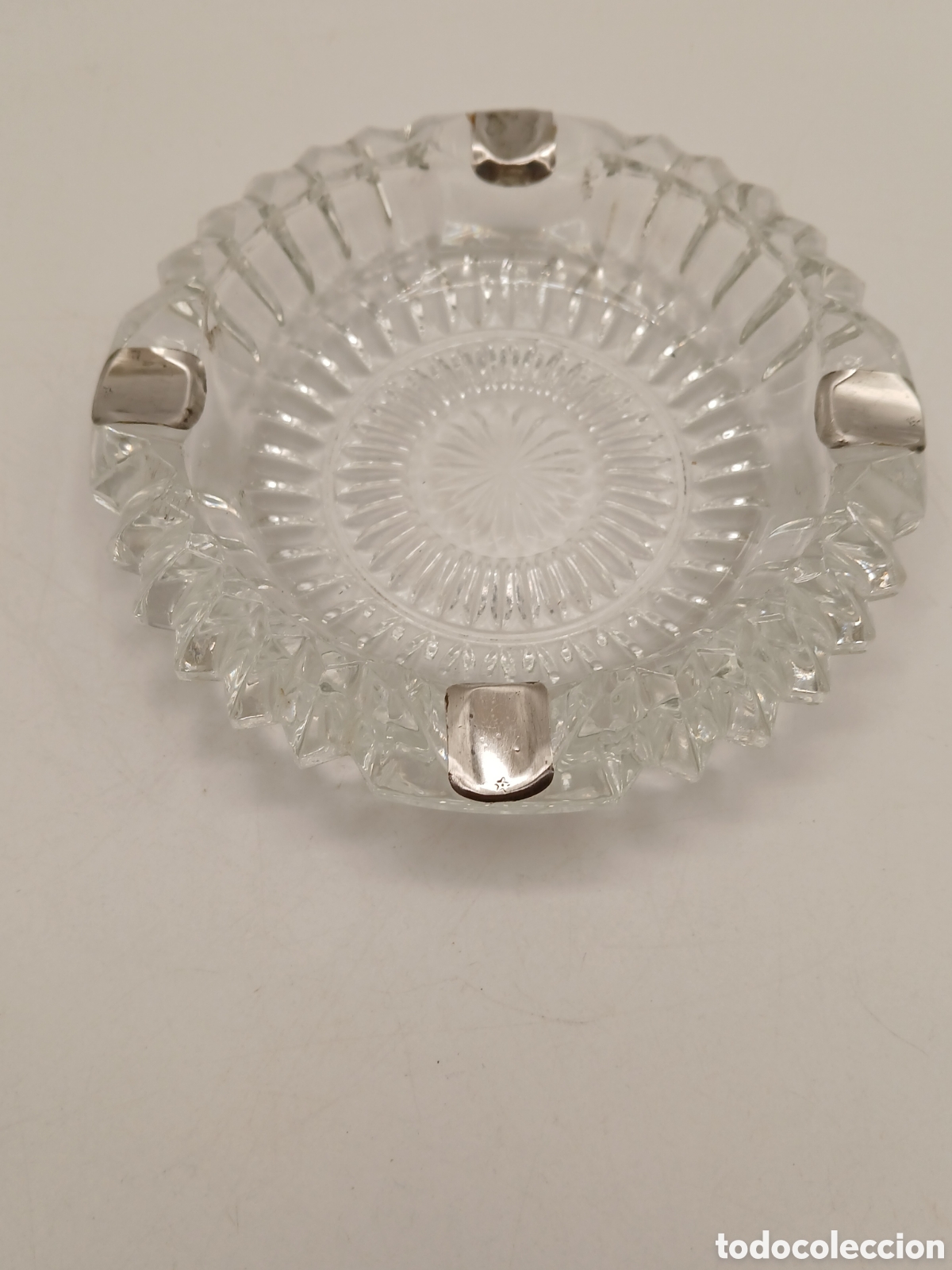 Antig&uuml;edades: Cenicero plata 925mls y cristal - Foto 1
