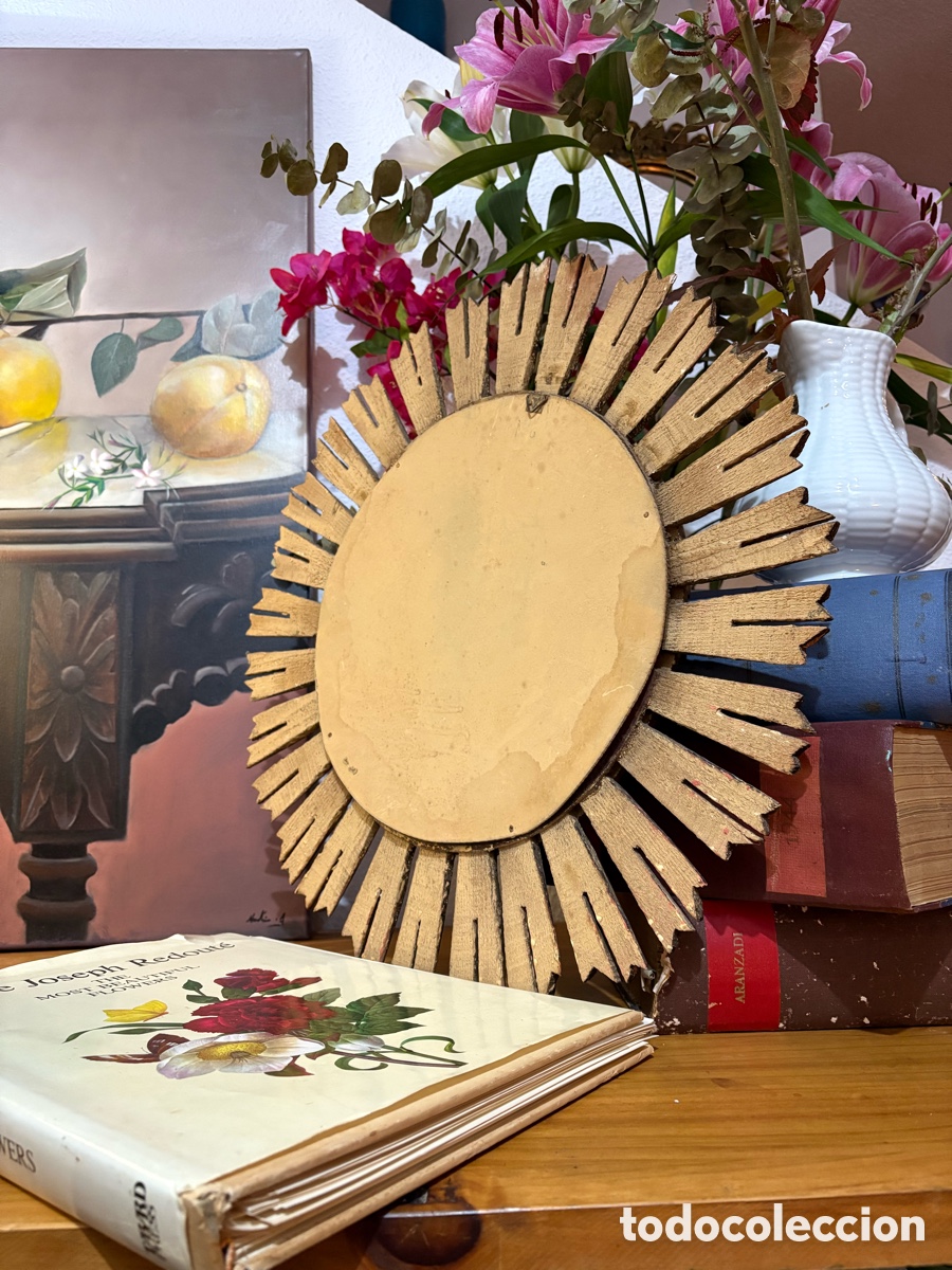Antig&uuml;edades: ESPEJO SOL MADERA DORADA - Foto 7
