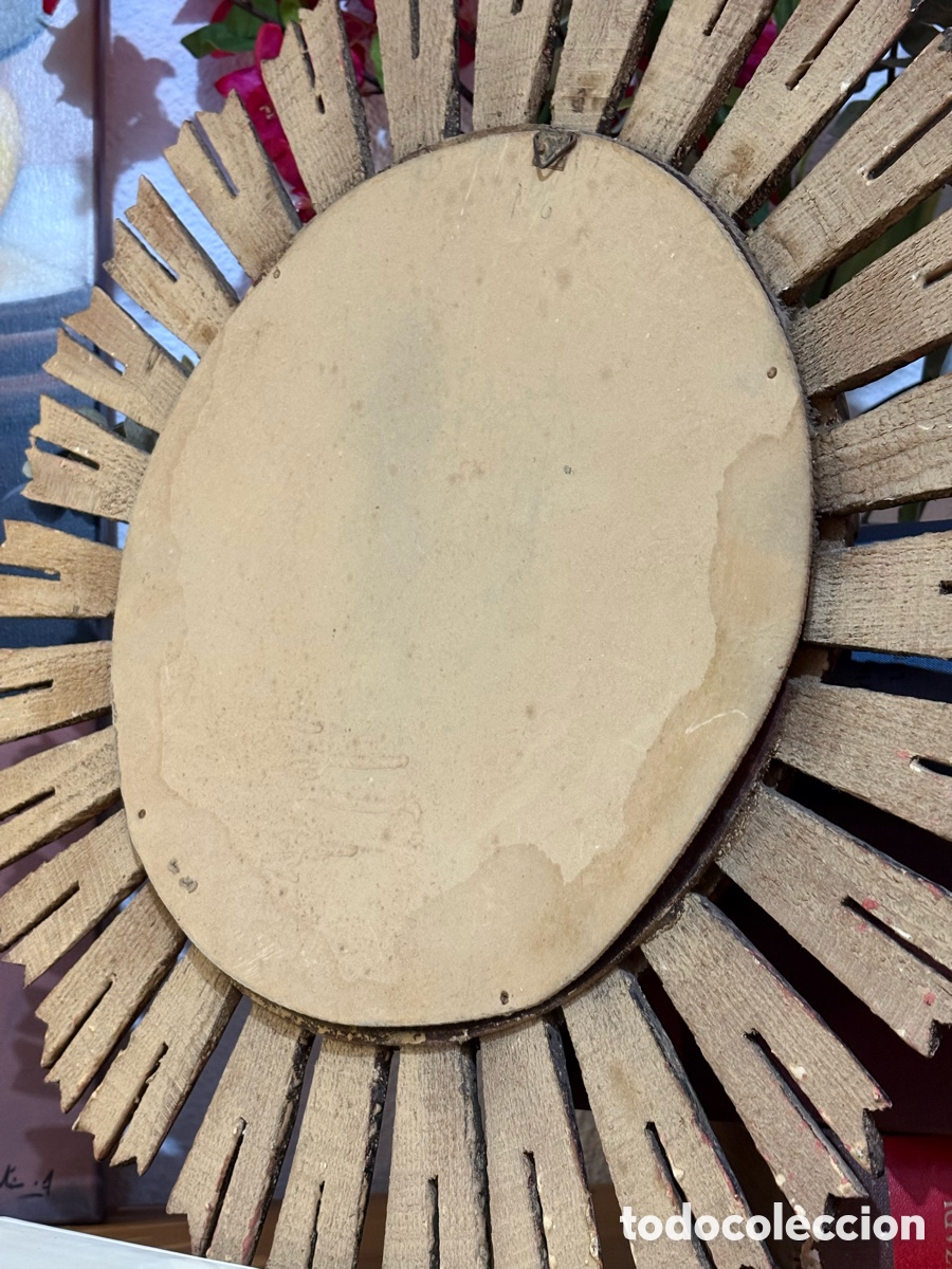 Antig&uuml;edades: ESPEJO SOL MADERA DORADA - Foto 8