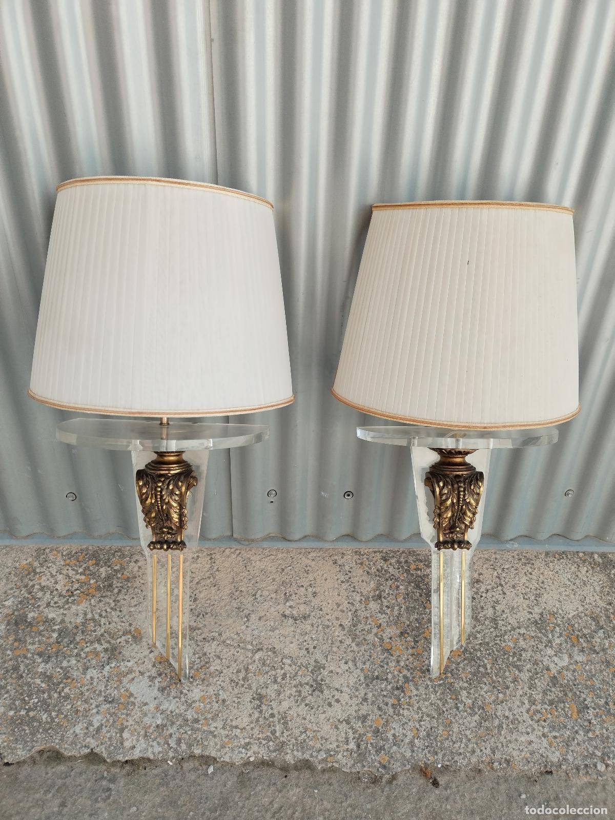 Antig&uuml;edades: 2 apliques vintage de metacrilato - Foto 2
