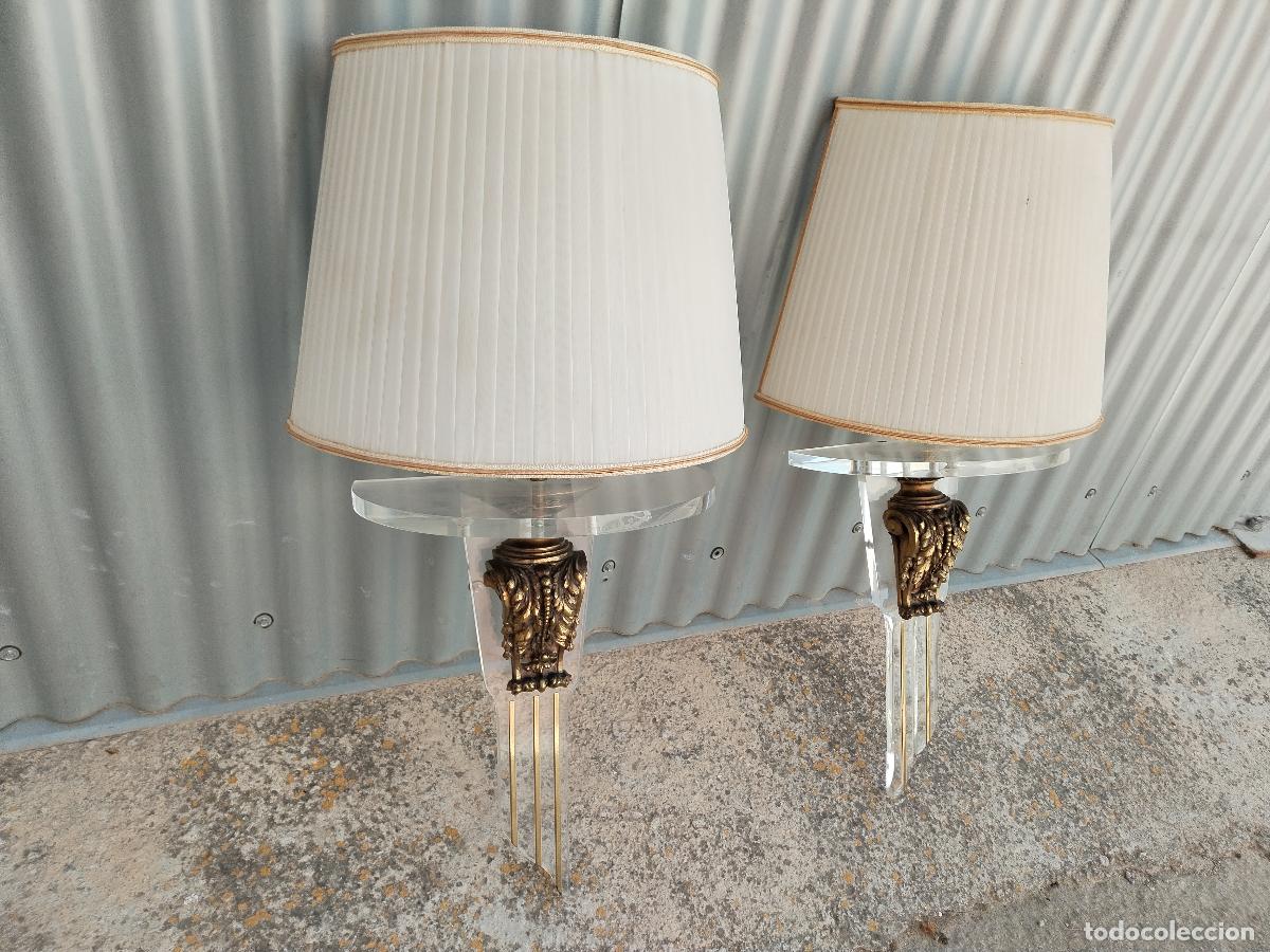 Antig&uuml;edades: 2 apliques vintage de metacrilato - Foto 4