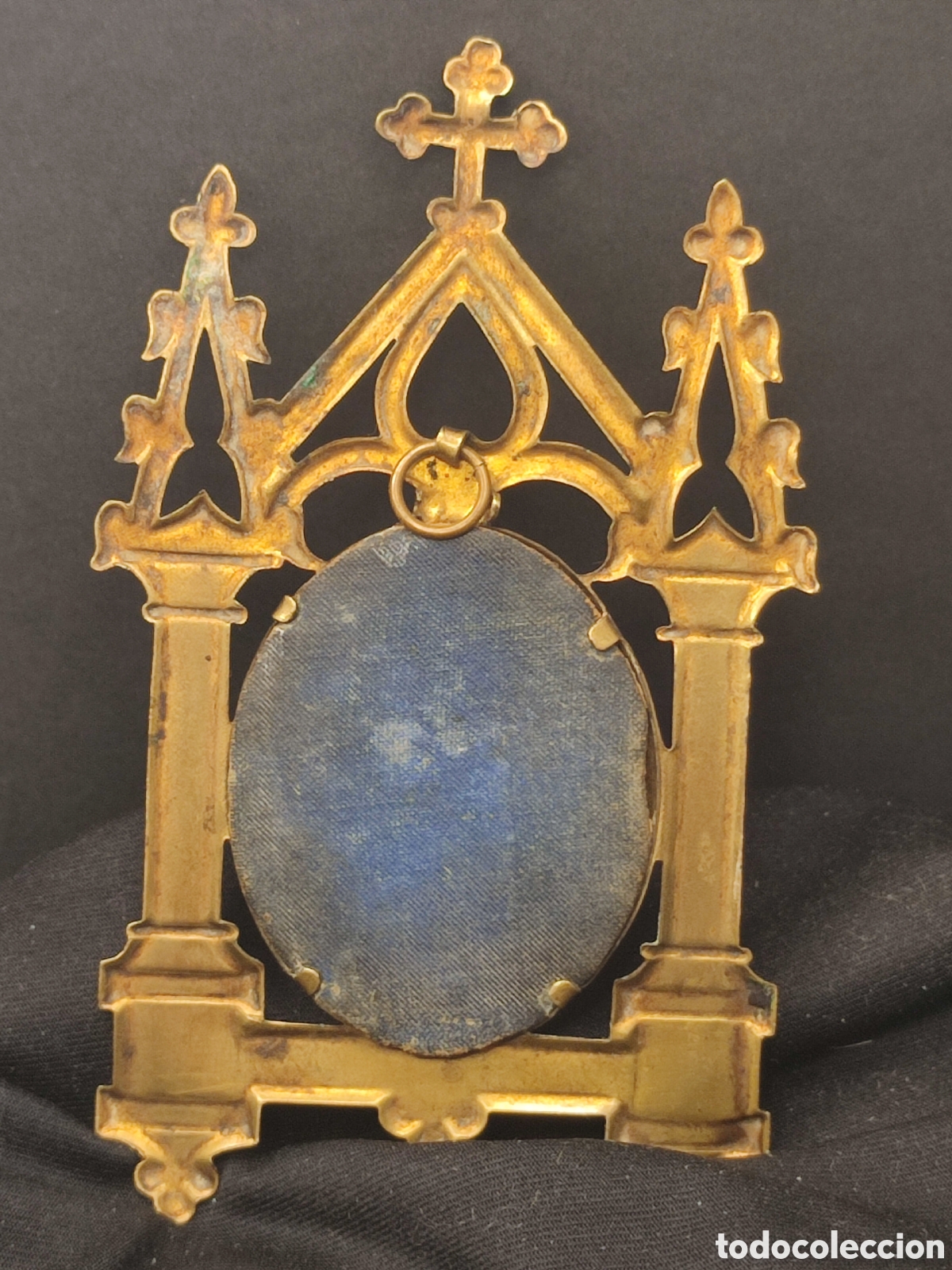 Antig&uuml;edades: Capilla de viaje para colgar / placa devocional vitgen - Foto 3