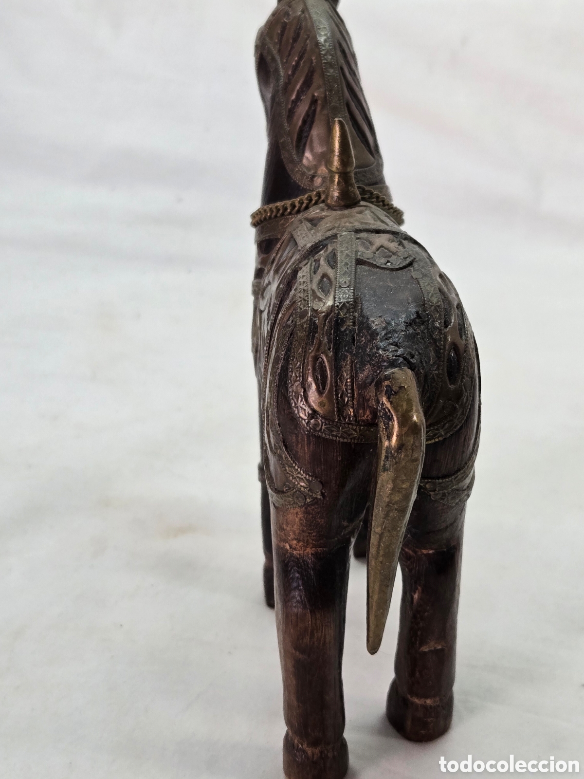 Antig&uuml;edades: Antiguo caballo madera y cobre - Foto 8