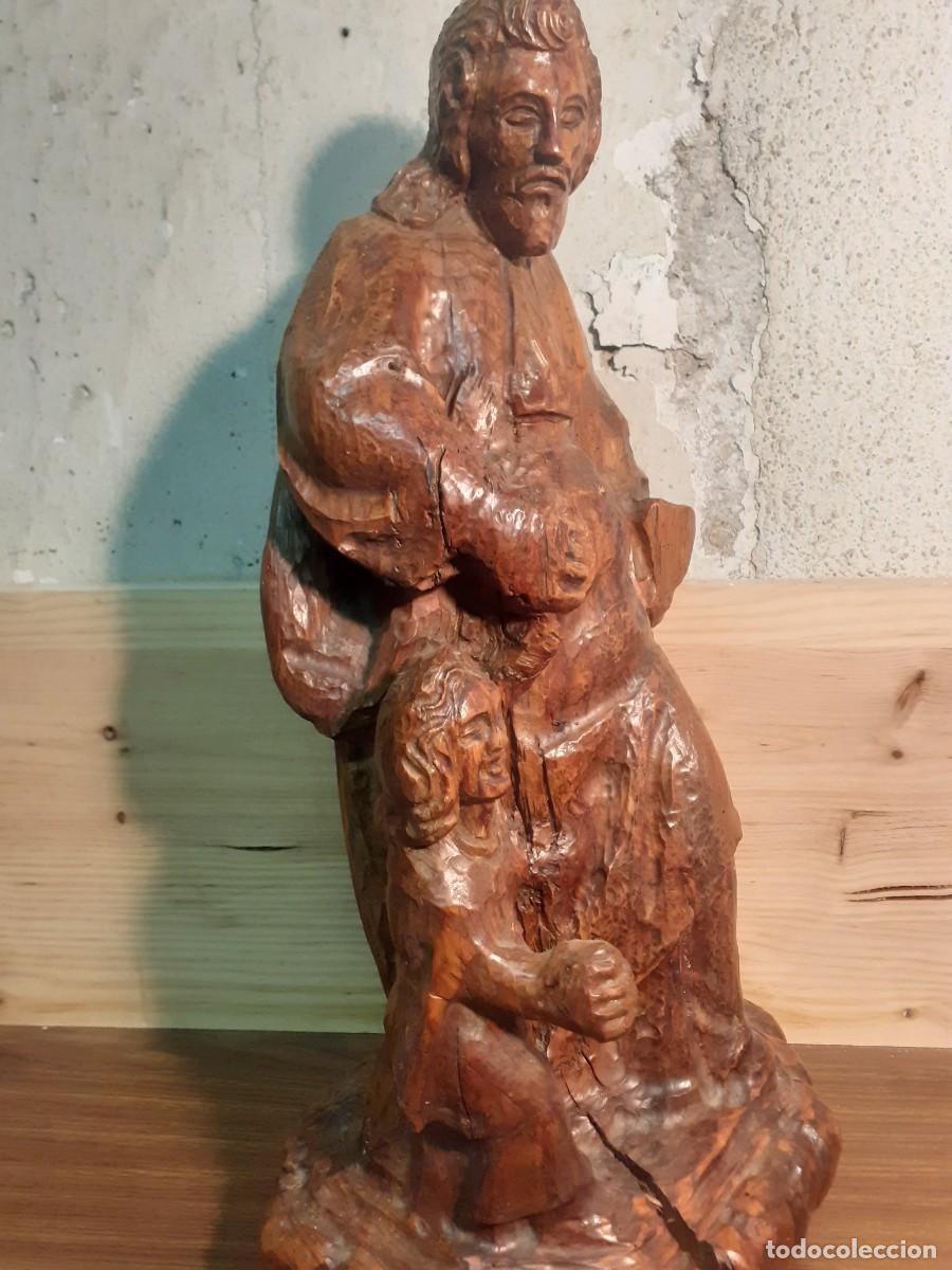 Antig&uuml;edades: Figura de madera San Jos&eacute; - Foto 7