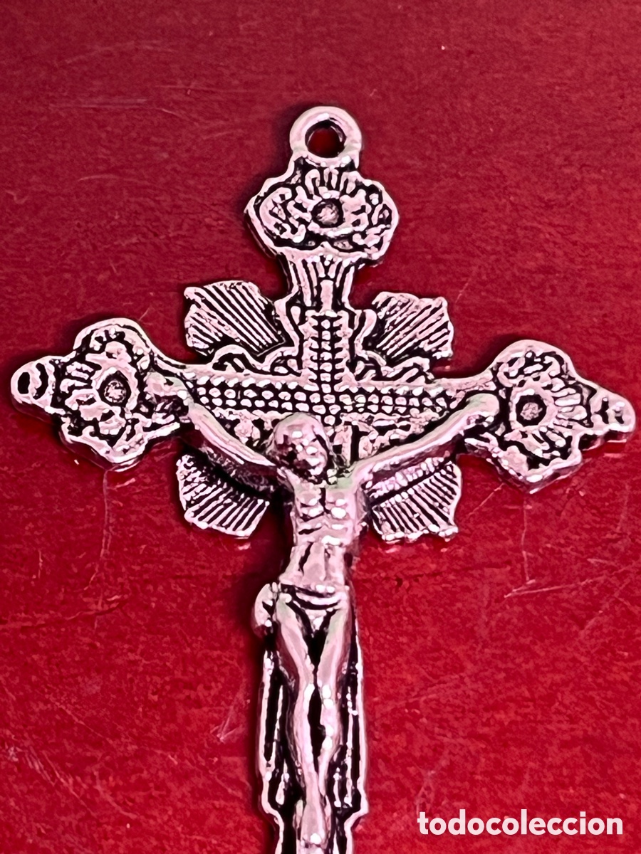 Antig&uuml;edades: CRUCIFIJO METAL PLATEADO - Foto 2