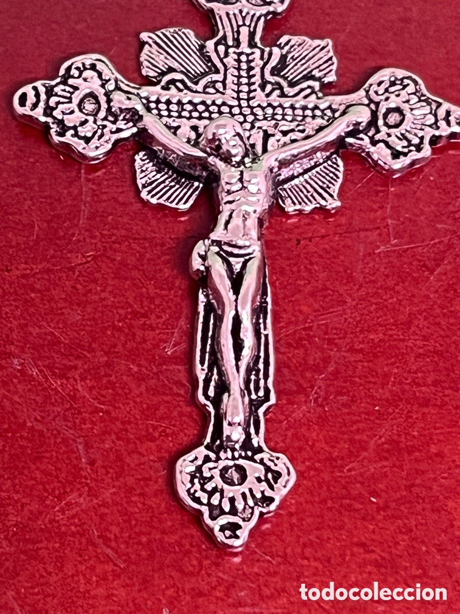 Antig&uuml;edades: CRUCIFIJO METAL PLATEADO - Foto 3