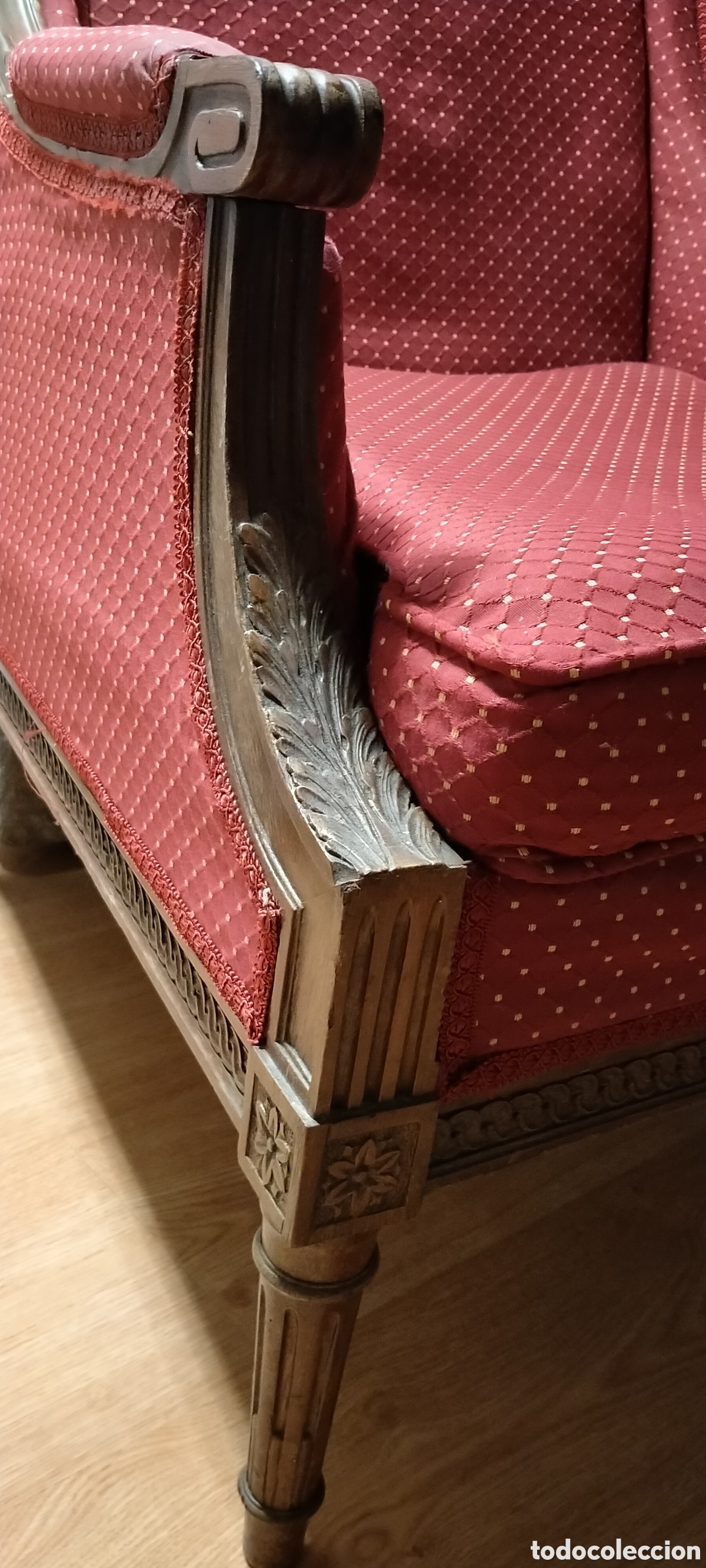 Antig&uuml;edades: Sillones y sof&aacute; madera roble - Foto 3
