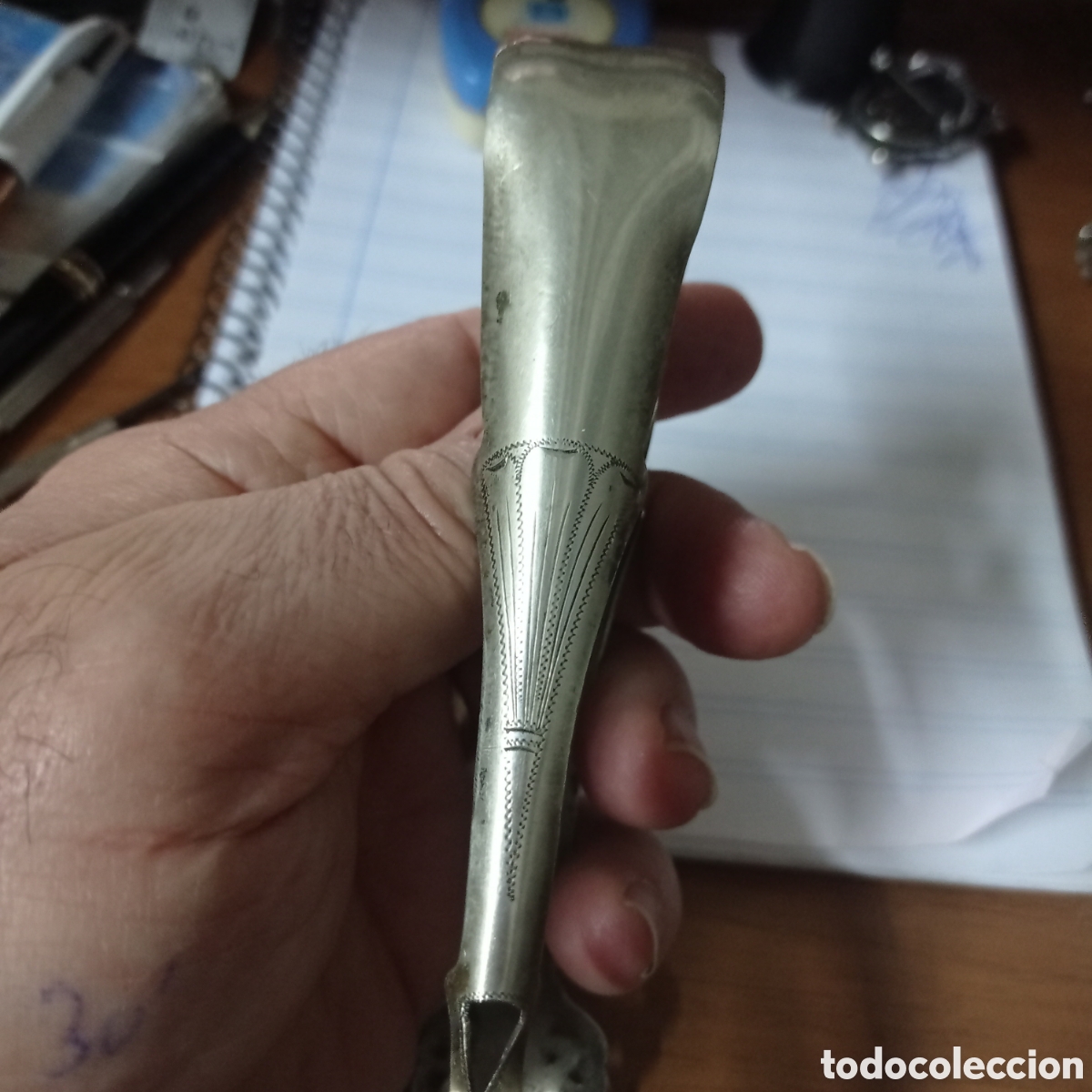Antig&uuml;edades: Antiguas pinzas de servir plateadas - Foto 4