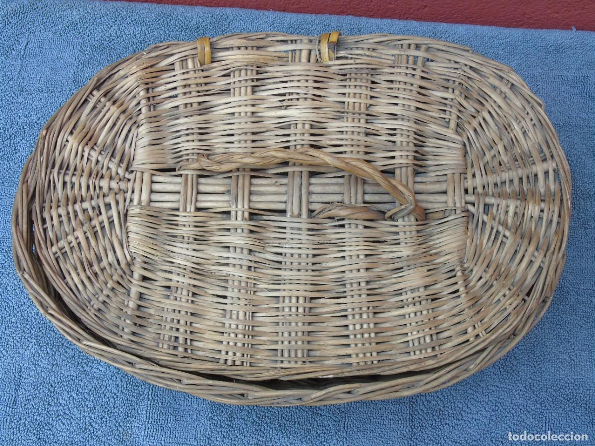 Antig&uuml;edades: ANTIGUA CESTA DE MIMBRE CON TAPADERA - Foto 4