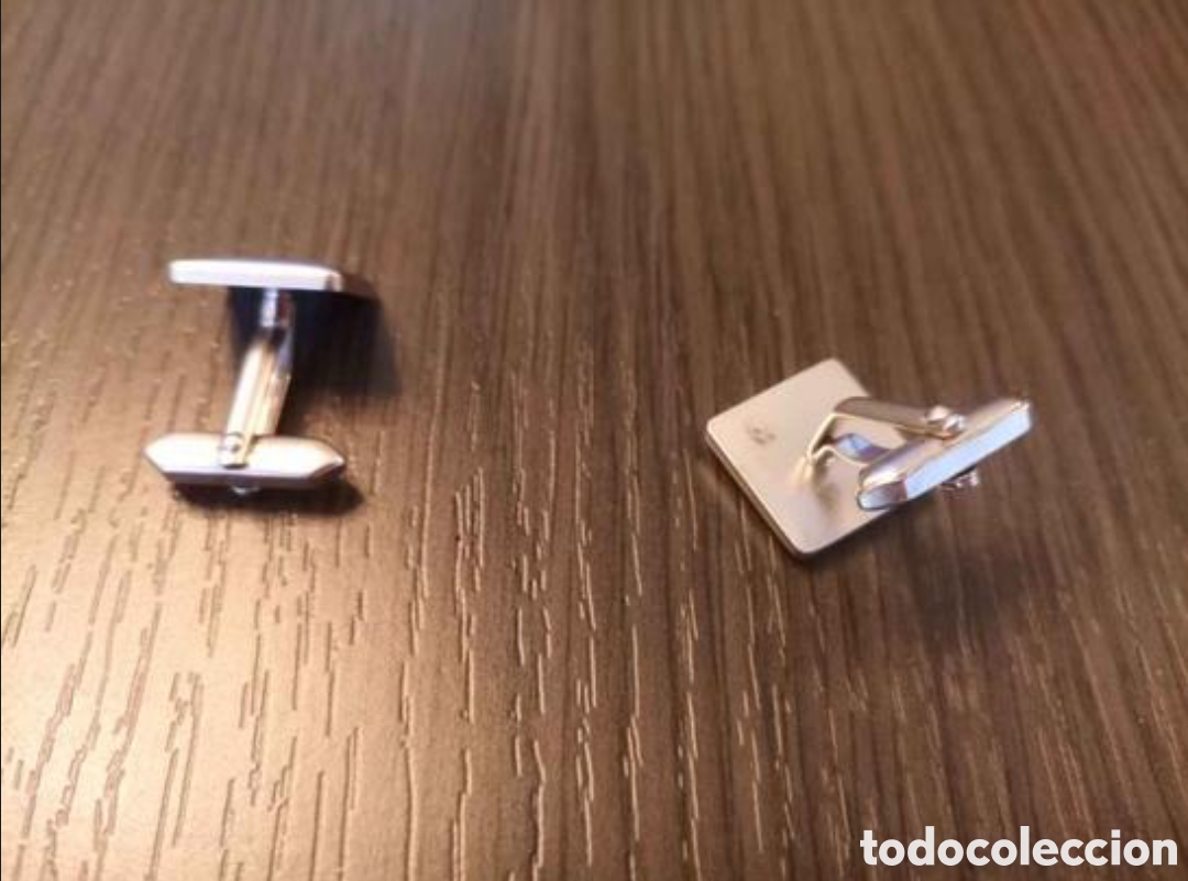 Antig&uuml;edades: Gemelos Acero Con Ba&ntilde;o de Plata - Foto 5
