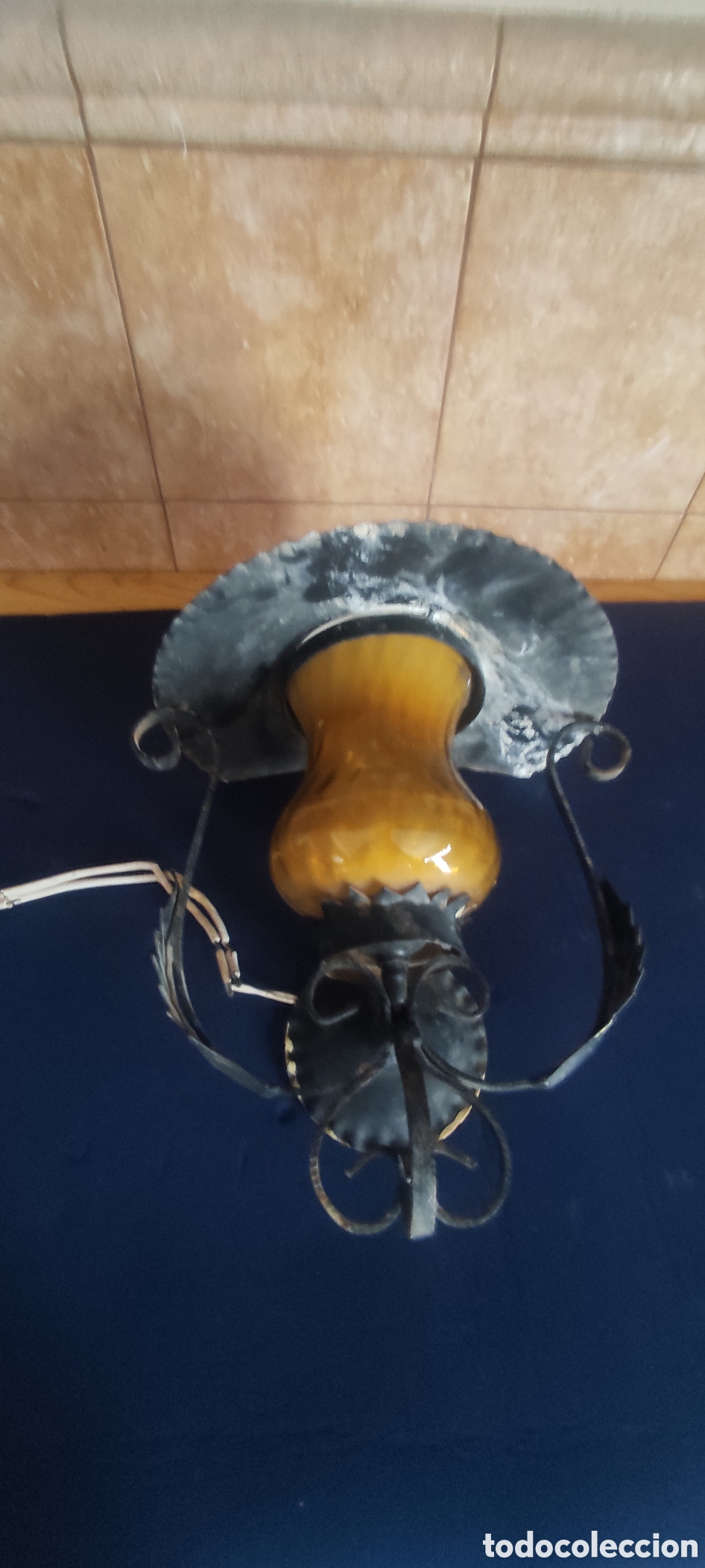 Antig&uuml;edades: Antiguo farol de forja recortado - Foto 3