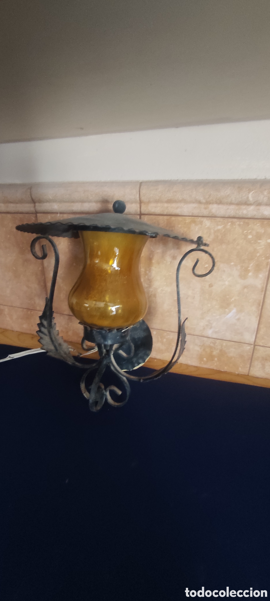 Antig&uuml;edades: Antiguo farol de forja recortado - Foto 9