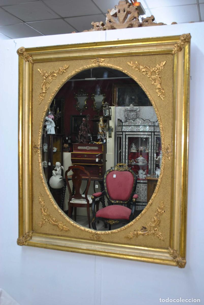 Antig&uuml;edades: ESPEJO DE PARED MARCO DORADO - Foto 2