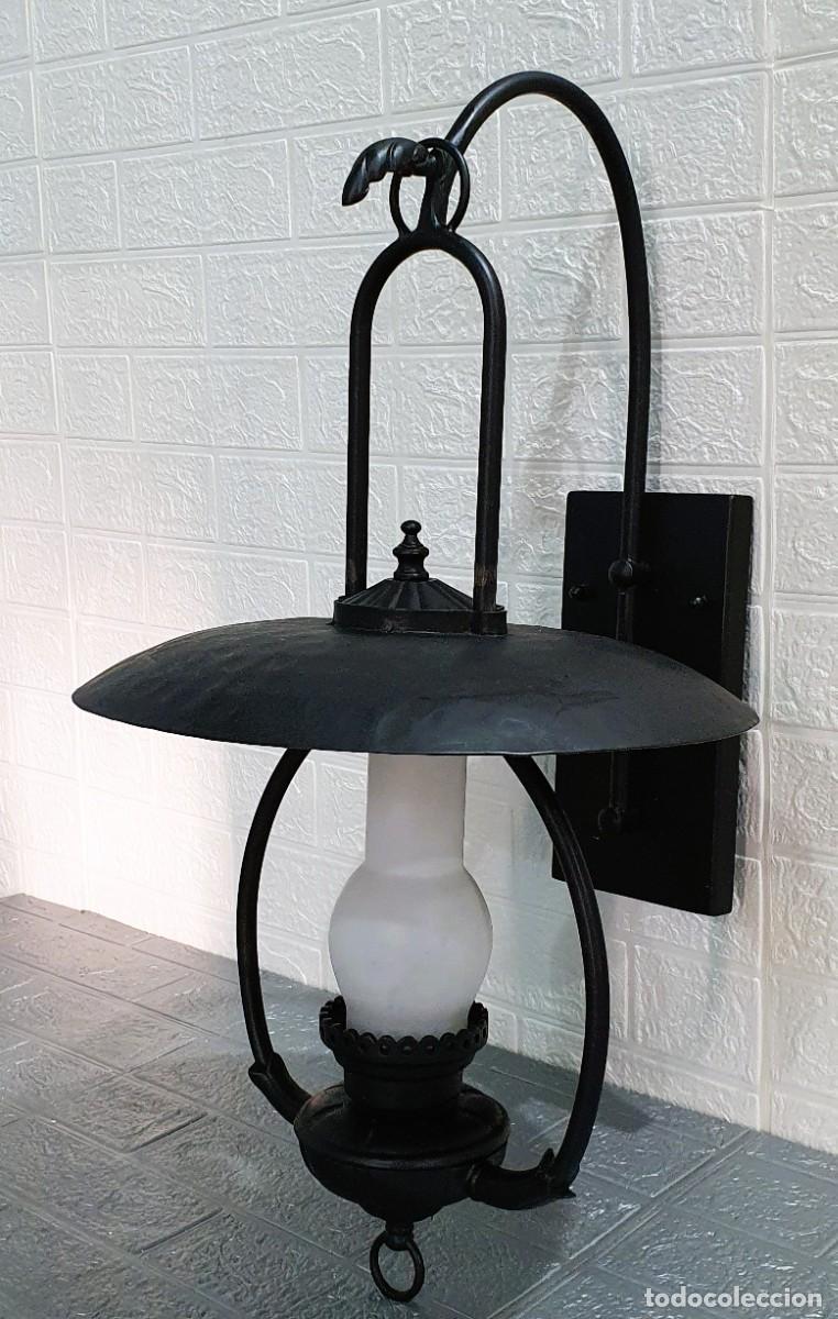 Antig&uuml;edades: Farol de pared tipo quinque de forja - Foto 4