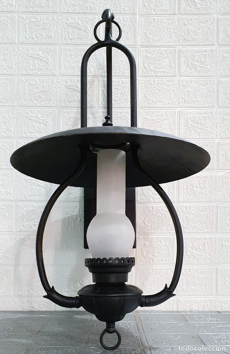 Antig&uuml;edades: Farol de pared tipo quinque de forja - Foto 6