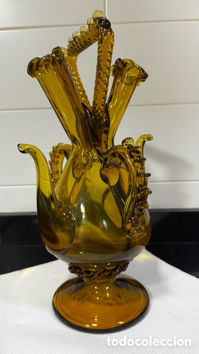 Antig&uuml;edades: Botijo-Aceitera Catal&aacute;n cristal soplado - Foto 5