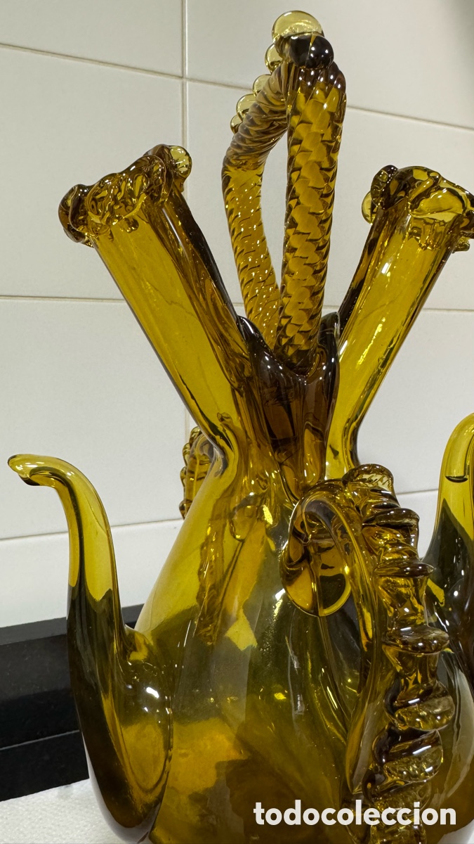 Antig&uuml;edades: Botijo-Aceitera Catal&aacute;n cristal soplado - Foto 6